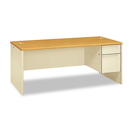 Hon HON, 38000 SERIES RIGHT PEDESTAL DESK, 72W X 36D X 29.5H, HARVEST/PUTTY 38293RCL